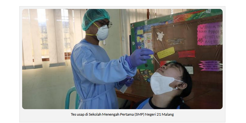 Tes Swab Acak untuk Pastikan Pembelajaran Tatap Muka Tetap Aman