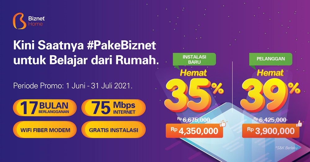 Dukung Aktivitas Belajar dari Rumah, Promo Back to School dari Biznet