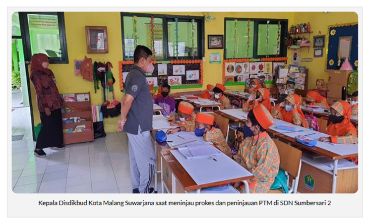 Angka Kasus Covid-19 Meningkat, Pemkot Malang Terapkan Kebijakan PTM 50 Persen